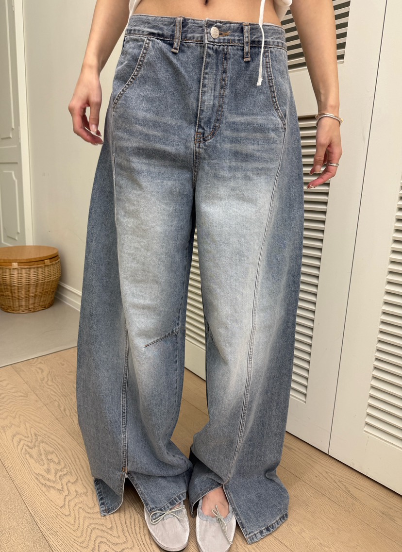 LUMIPLE韓國東大門代購女裝新款熱賣時尚26春夏休閑牛仔褲LUMIPLE牛仔褲