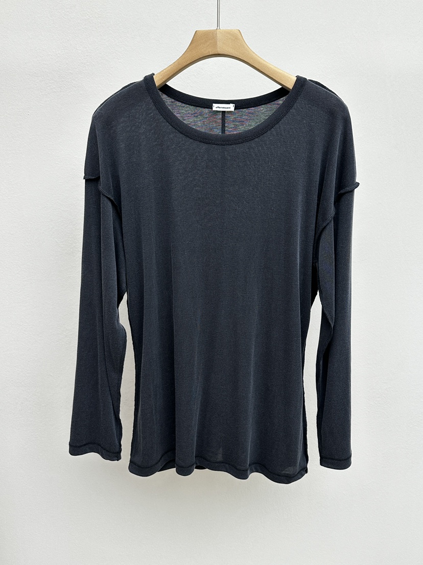 EFFERVESCENT韓國東大門代購女裝新款人氣26春夏熱賣長袖T恤evc/effervescent長袖T恤圖色2墨色