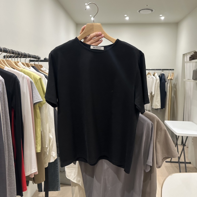 NOTTINGHAM/AVECNOUS韓國直郵女士新品推薦人氣職業時尚T恤MODEST/NOTTINGHAMT恤圖色5黑色