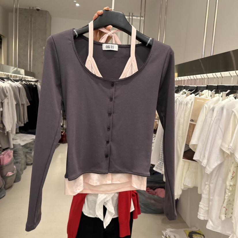 ARTE STUDIO/ATTENTION EDITORIAL韓國直郵女裝新款熱賣針織衫假兩件ARTE STUDIO/ATTENTION EDITORIAL針織衫圖色3