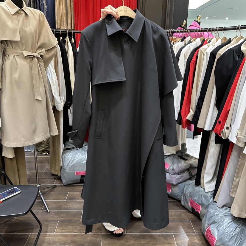 HERISH韓國代購女裝新品熱賣人氣職業26春夏長款風衣斗篷披肩Herish長款風衣圖色3