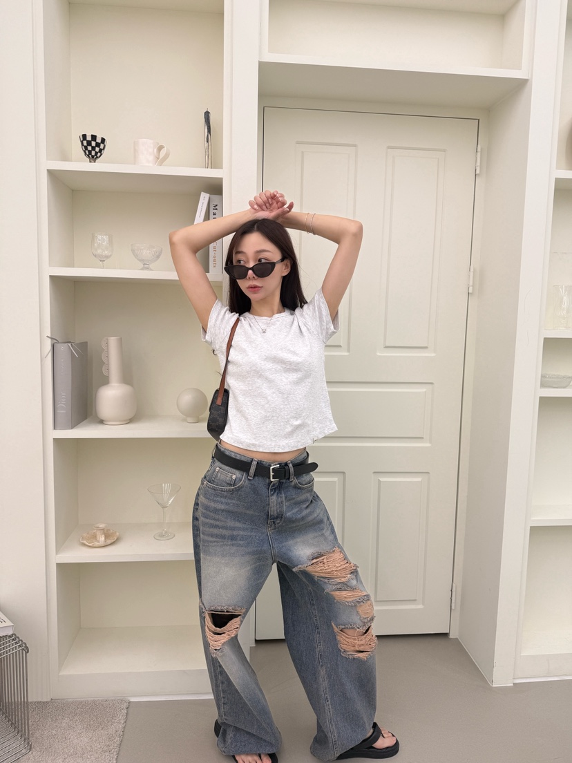 LUMIPLE韓國直郵女士新款時尚熱賣26春夏人氣職業休閑牛仔褲LUMIPLE牛仔褲