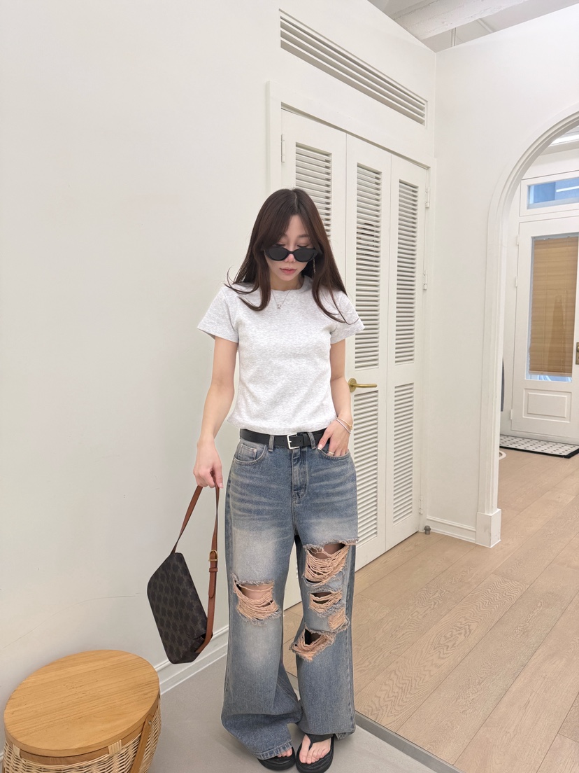 LUMIPLE韓國直郵女士新款時尚熱賣26春夏人氣職業休閑牛仔褲LUMIPLE牛仔褲