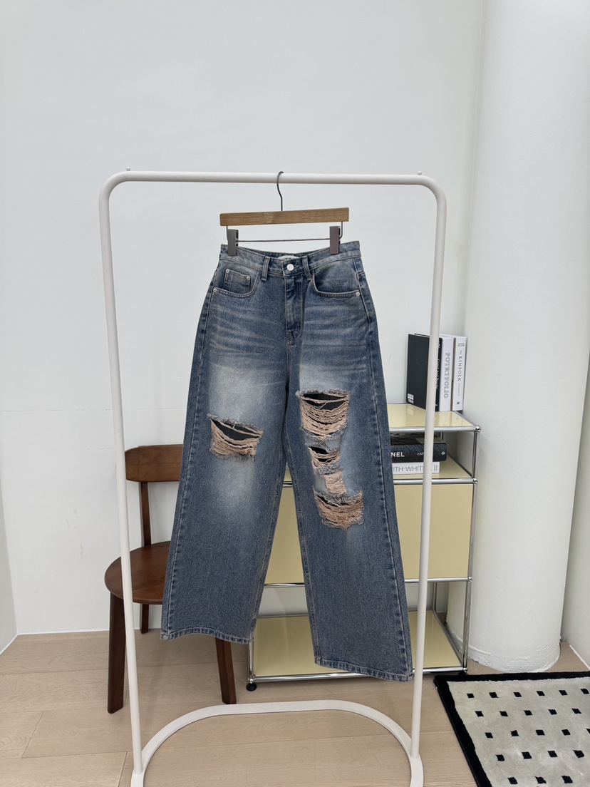 LUMIPLE韓國直郵女士新款時尚熱賣26春夏人氣職業休閑牛仔褲LUMIPLE牛仔褲圖色1