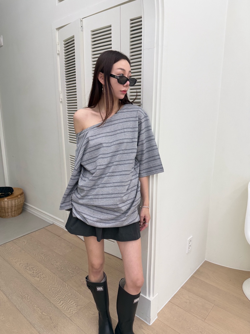 LUMIPLE韓國東大門直郵女裝新品人氣26春夏職業連衣裙條紋LUMIPLE連衣裙