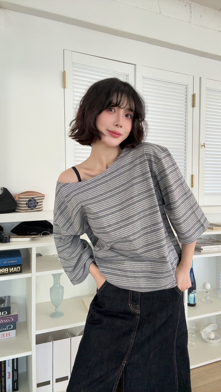 LUMIPLE韓國東大門直郵女裝新品人氣26春夏職業連衣裙條紋LUMIPLE連衣裙