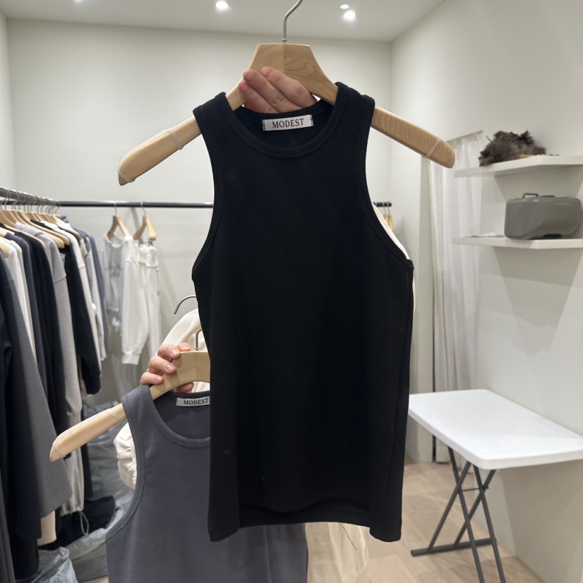 NOTTINGHAM/AVECNOUS韓國直郵女裝新款休閑熱賣吊帶背心MODEST/NOTTINGHAM吊帶/背心圖色5黑色