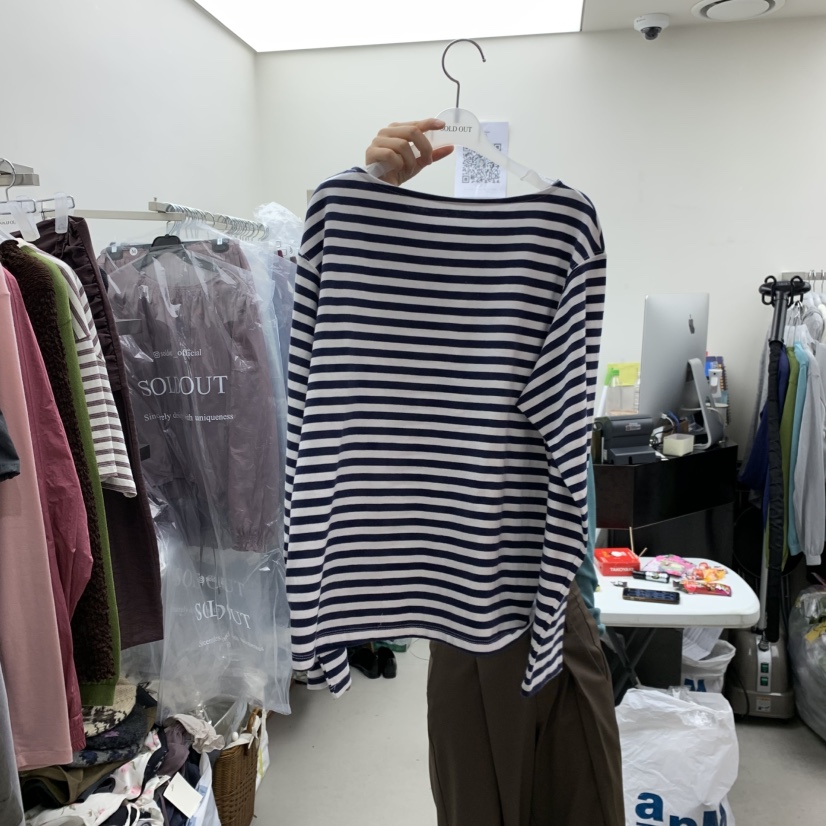 SOLD OUT韓國代購女裝新款職業26春夏熱賣休閑長袖T恤船領SOLD OUT長袖T恤圖色4