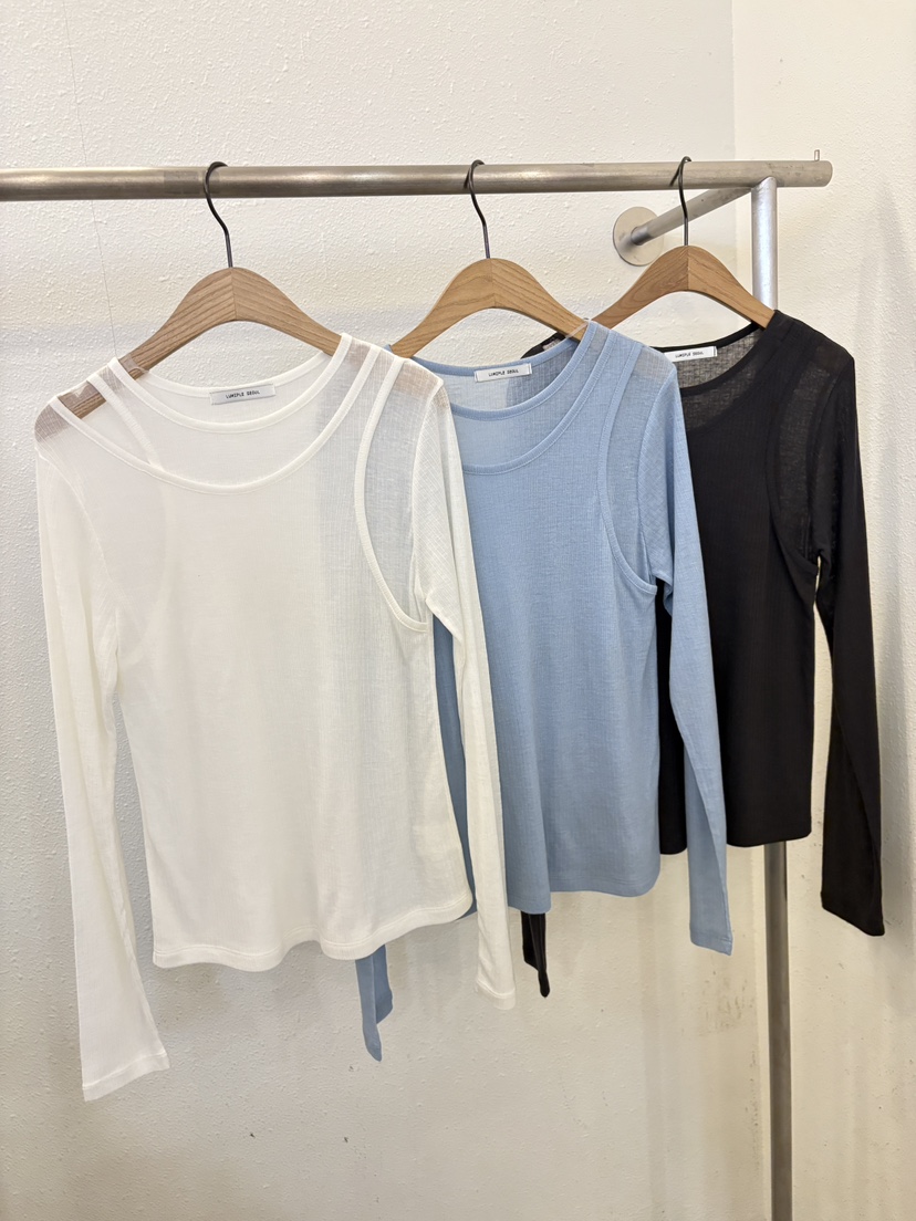 LUMIPLE韓國直郵女士新品人氣時尚熱賣休閑長袖T恤假兩件LUMIPLE長袖T恤