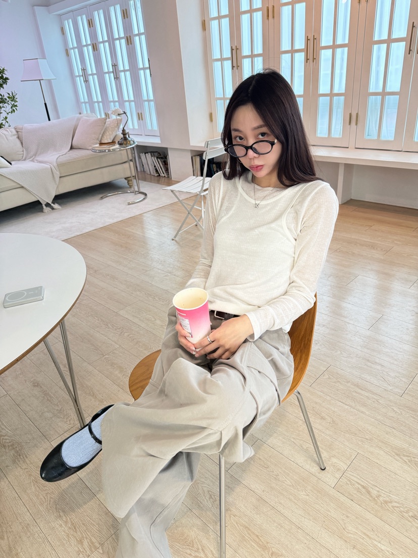 LUMIPLE韓國直郵女士新品人氣時尚熱賣休閑長袖T恤假兩件LUMIPLE長袖T恤