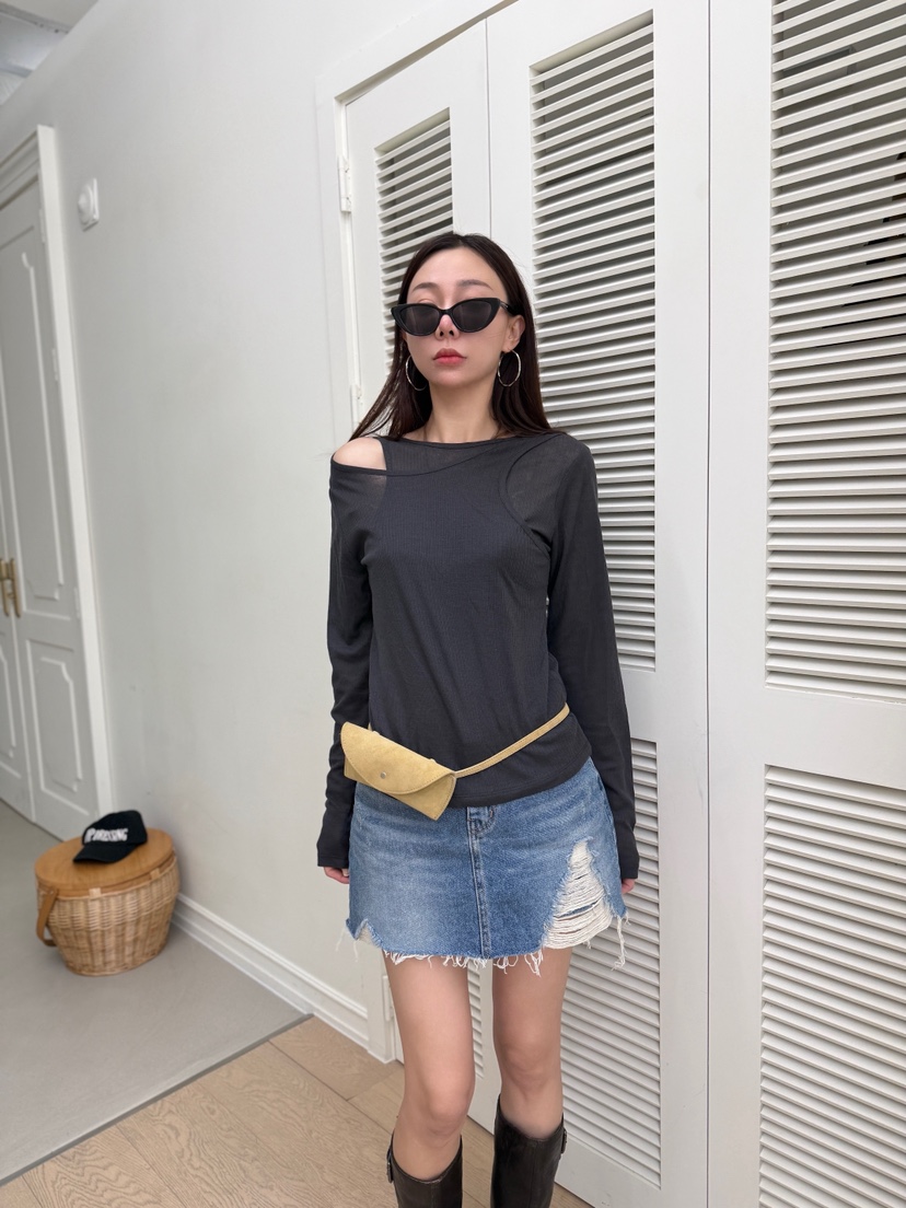 LUMIPLE韓國直郵女士新品人氣時尚熱賣休閑長袖T恤假兩件LUMIPLE長袖T恤