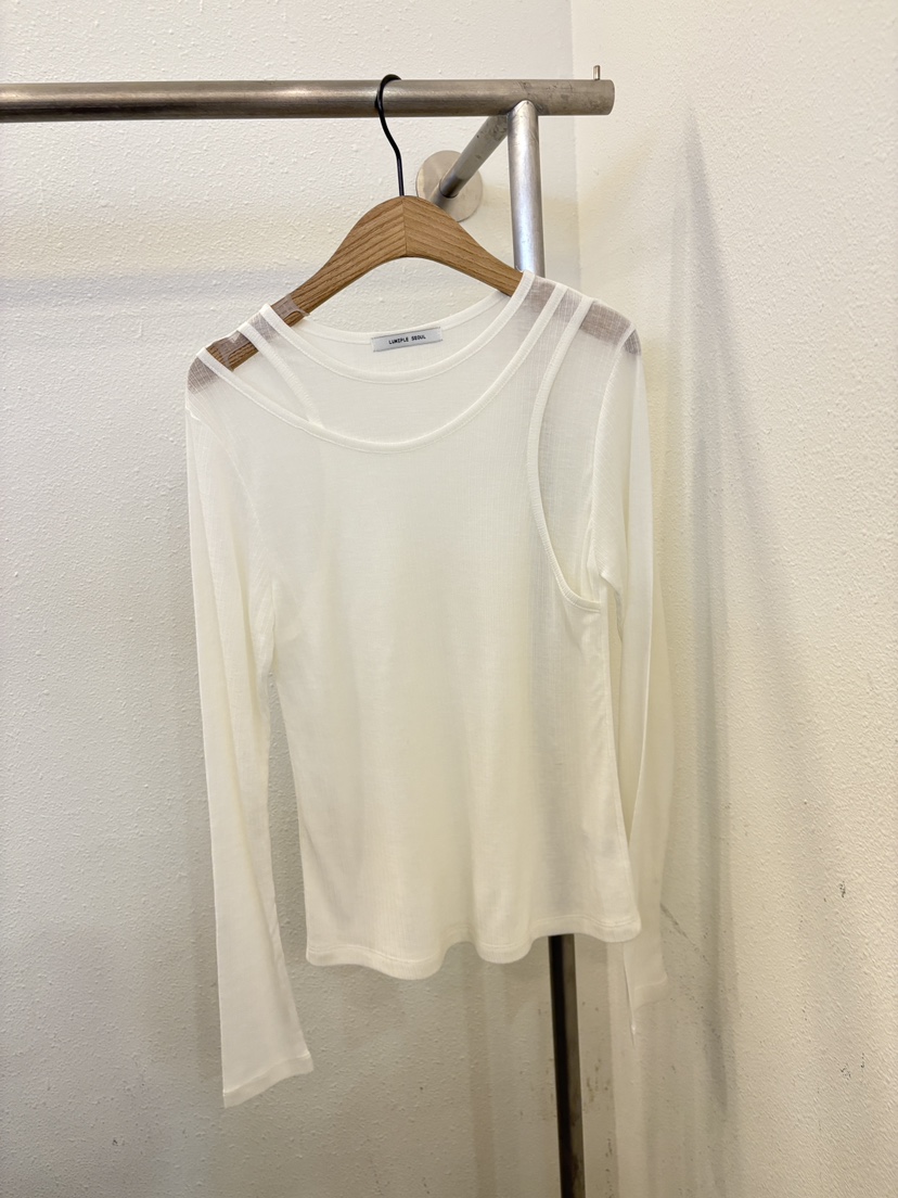 LUMIPLE韓國直郵女士新品人氣時尚熱賣休閑長袖T恤假兩件LUMIPLE長袖T恤圖色3