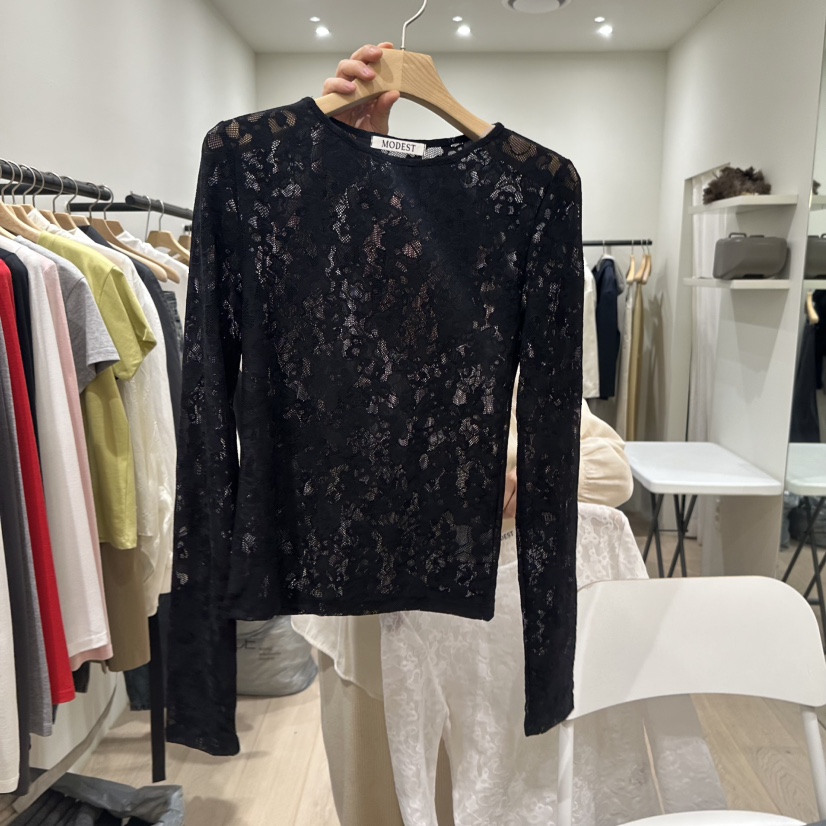 NOTTINGHAM/AVECNOUS韓國東大門代購女士新款26春夏襯衫蕾絲衫迷彩MODEST/NOTTINGHAM襯衫/蕾絲衫圖色2