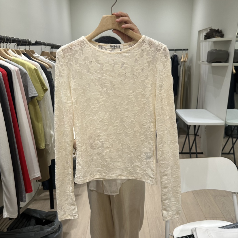 NOTTINGHAM/AVECNOUS韓國東大門代購女士新款26春夏襯衫蕾絲衫迷彩MODEST/NOTTINGHAM襯衫/蕾絲衫圖色3