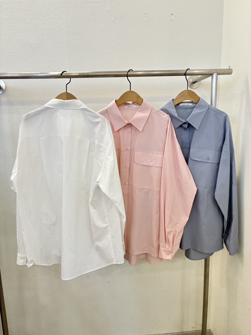 LUMIPLE韓國東大門代購女士新款人氣時尚襯衫蕾絲衫口袋寬松LUMIPLE襯衫/蕾絲衫