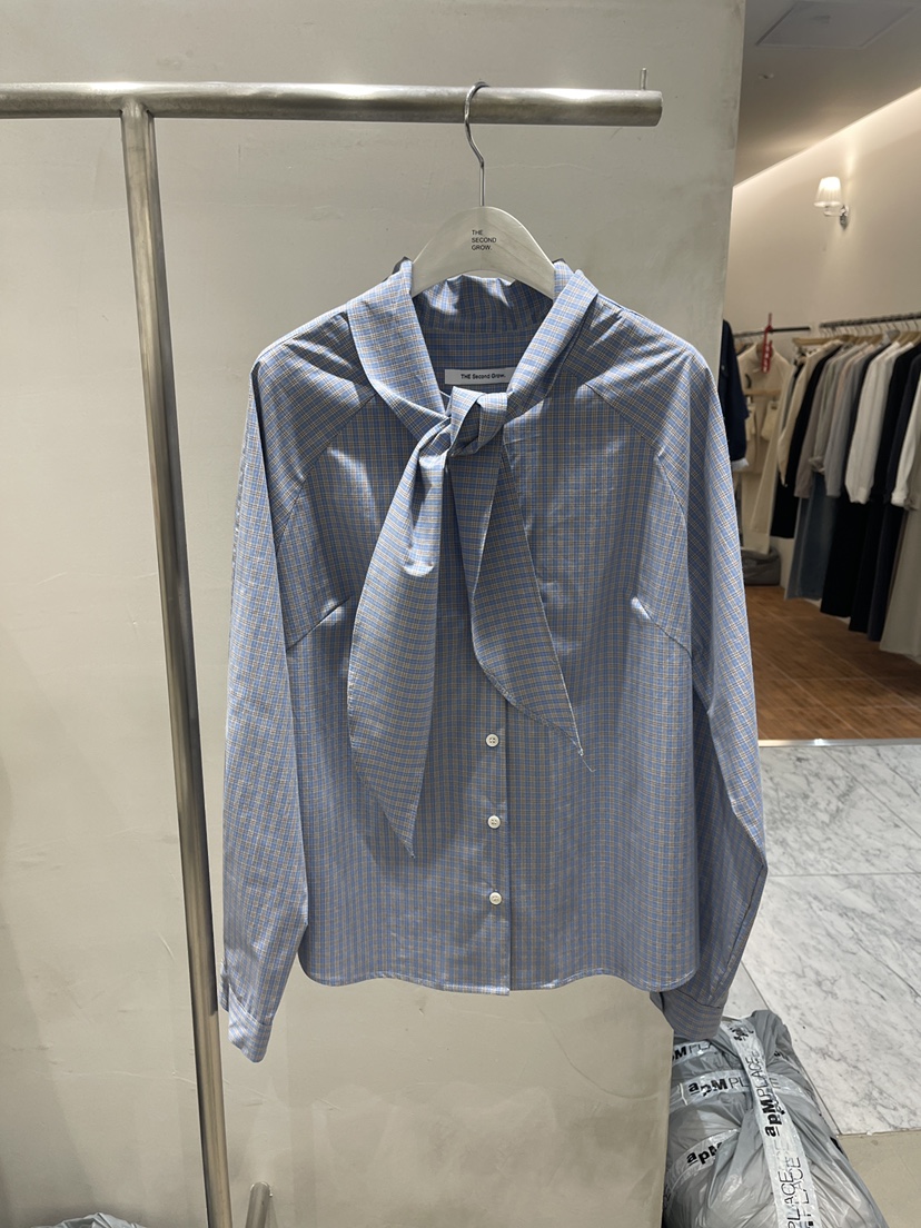 THE SECOND GROW/QUEENSRABBIT韓國東大門代購女裝新款26春夏襯衫蕾絲衫系帶THE SECOND GROW/QUEENSRABBIT襯衫/蕾絲衫圖色2