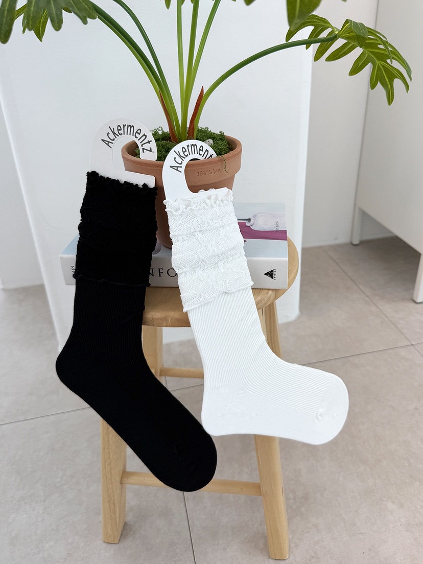 NICEALICE東大門實拍女裝新款熱賣26春夏休閑襪子蕾絲褶皺NICEALICE襪子