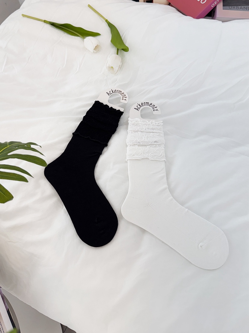NICEALICE東大門實拍女裝新款熱賣26春夏休閑襪子蕾絲褶皺NICEALICE襪子
