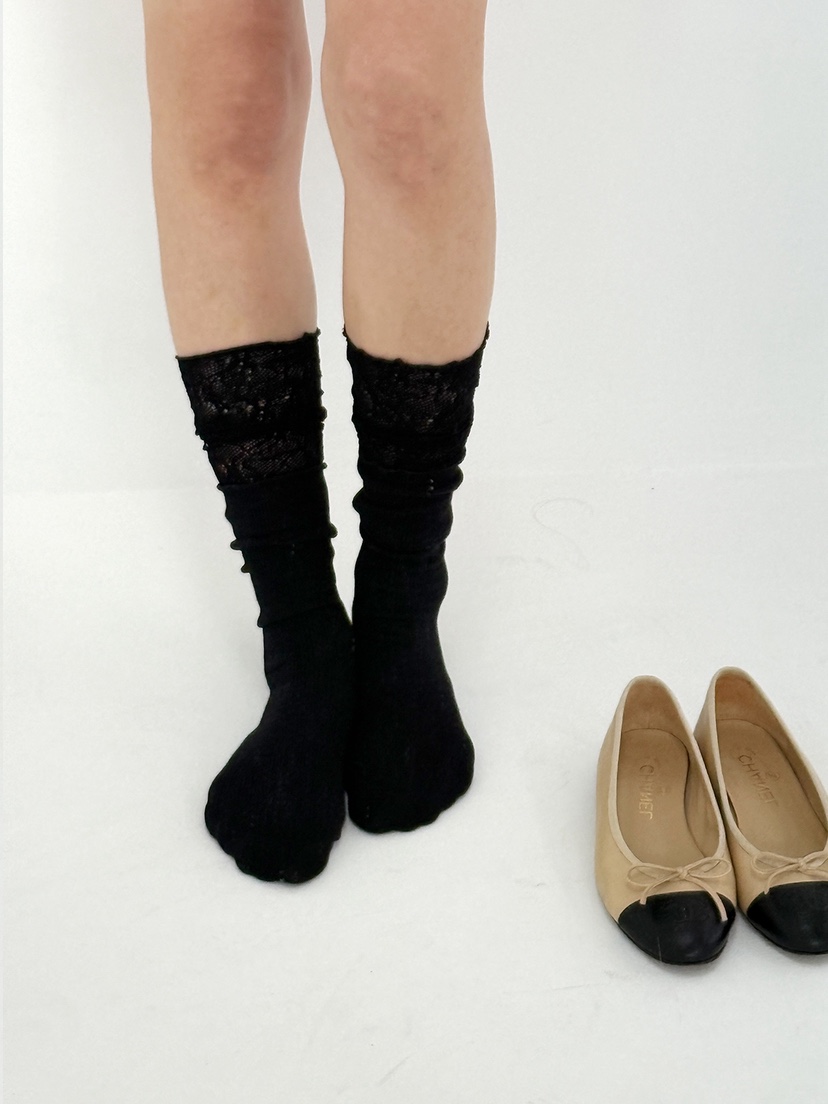 NICEALICE東大門實拍女裝新款熱賣26春夏休閑襪子蕾絲褶皺NICEALICE襪子