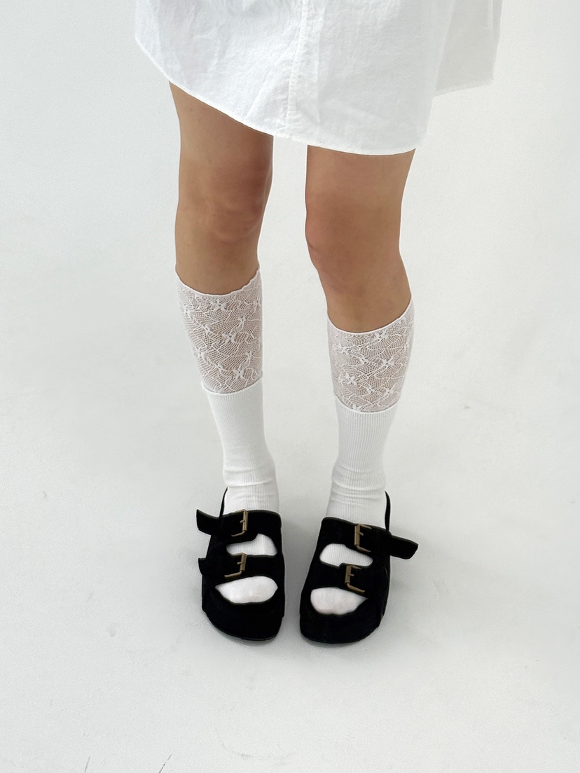 NICEALICE東大門實拍女裝新款熱賣26春夏休閑襪子蕾絲褶皺NICEALICE襪子