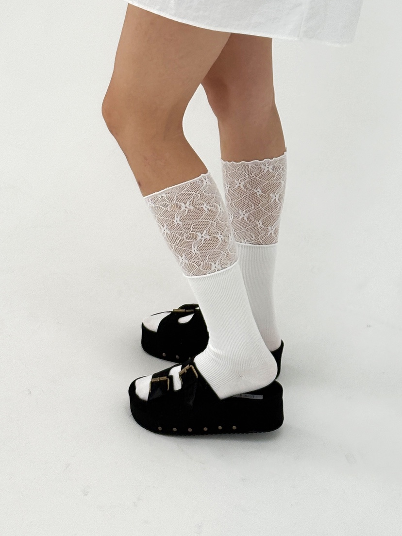 NICEALICE東大門實拍女裝新款熱賣26春夏休閑襪子蕾絲褶皺NICEALICE襪子