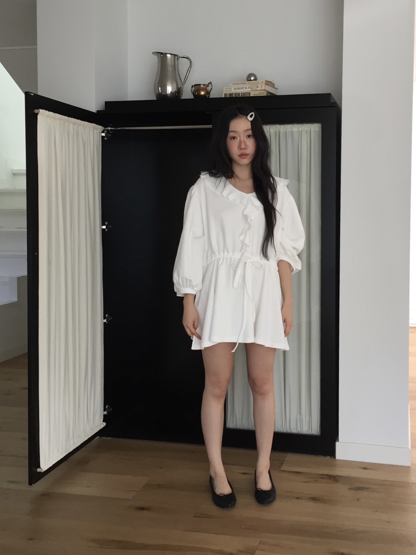 LOVE MOMENT韓國直郵女士新品熱賣職業真品連衣裙荷葉邊LOVE MOMENT連衣裙