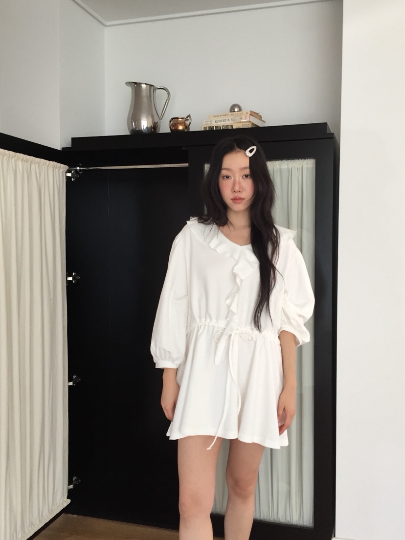 LOVE MOMENT韓國直郵女士新品熱賣職業真品連衣裙荷葉邊LOVE MOMENT連衣裙