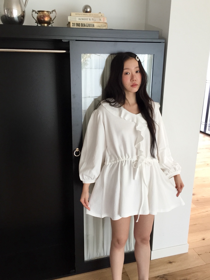 LOVE MOMENT韓國直郵女士新品熱賣職業真品連衣裙荷葉邊LOVE MOMENT連衣裙