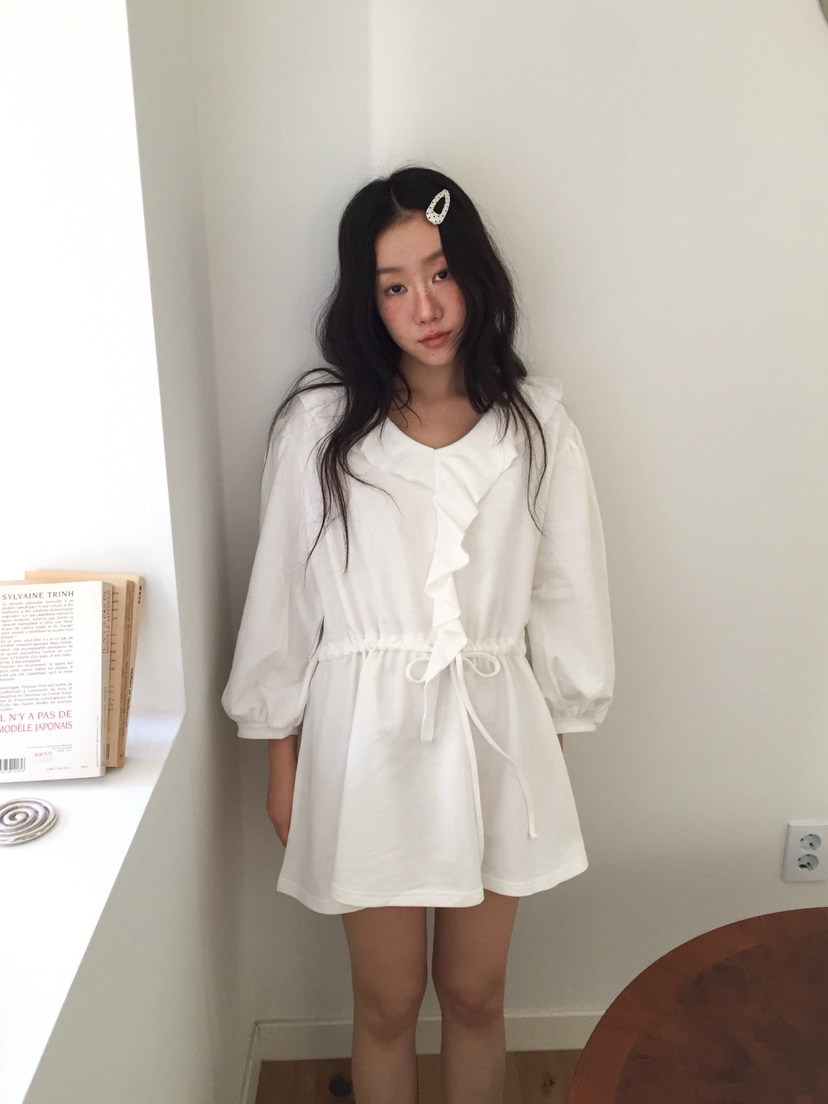 LOVE MOMENT韓國直郵女士新品熱賣職業真品連衣裙荷葉邊LOVE MOMENT連衣裙