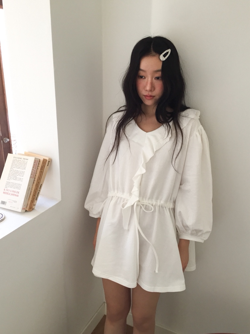 LOVE MOMENT韓國直郵女士新品熱賣職業真品連衣裙荷葉邊LOVE MOMENT連衣裙