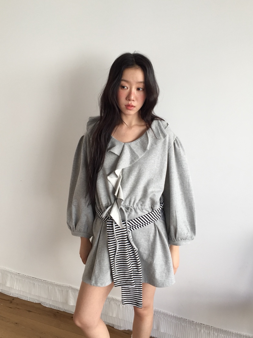 LOVE MOMENT韓國直郵女士新品熱賣職業真品連衣裙荷葉邊LOVE MOMENT連衣裙