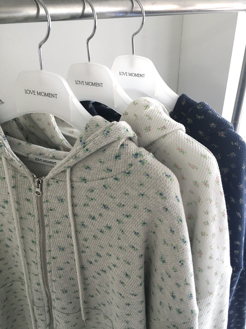 LOVE MOMENT東大門實拍女裝新款26春夏夾克連帽拉鏈衫花朵LOVE MOMENT夾克