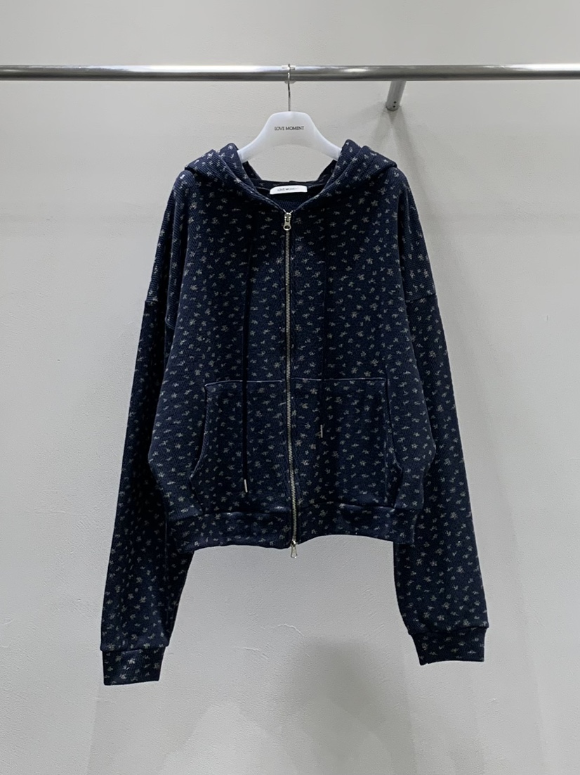 LOVE MOMENT東大門實拍女裝新款26春夏夾克連帽拉鏈衫花朵LOVE MOMENT夾克圖色3