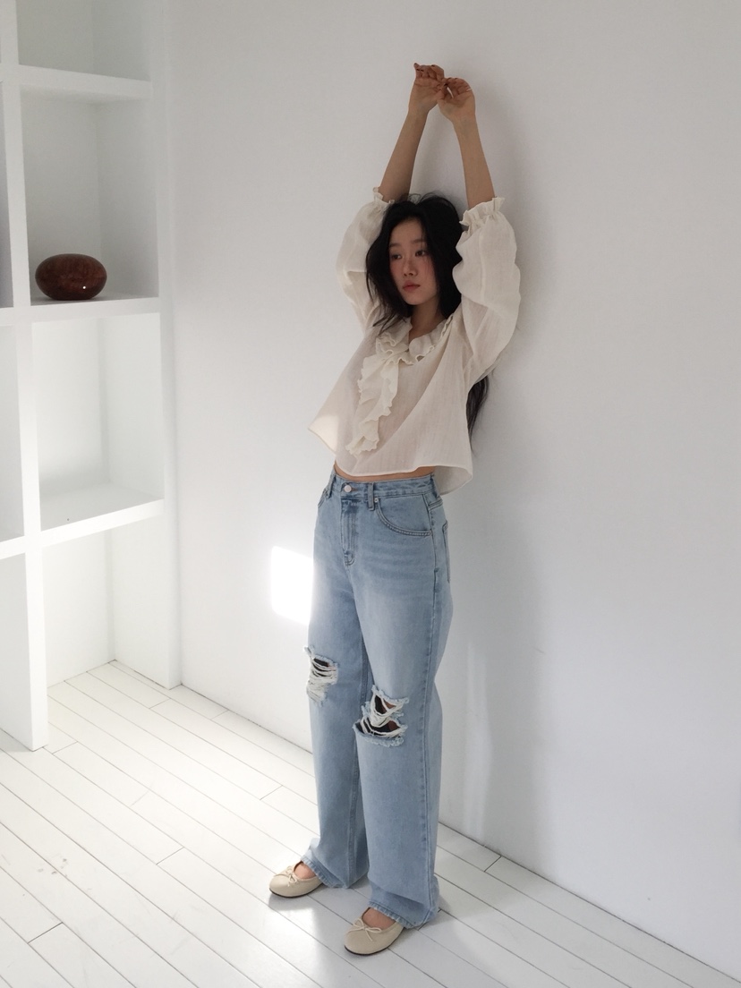 LOVE MOMENT韓國代購女裝新品休閑推薦熱賣26春夏襯衫蕾絲衫LOVE MOMENT襯衫/蕾絲衫