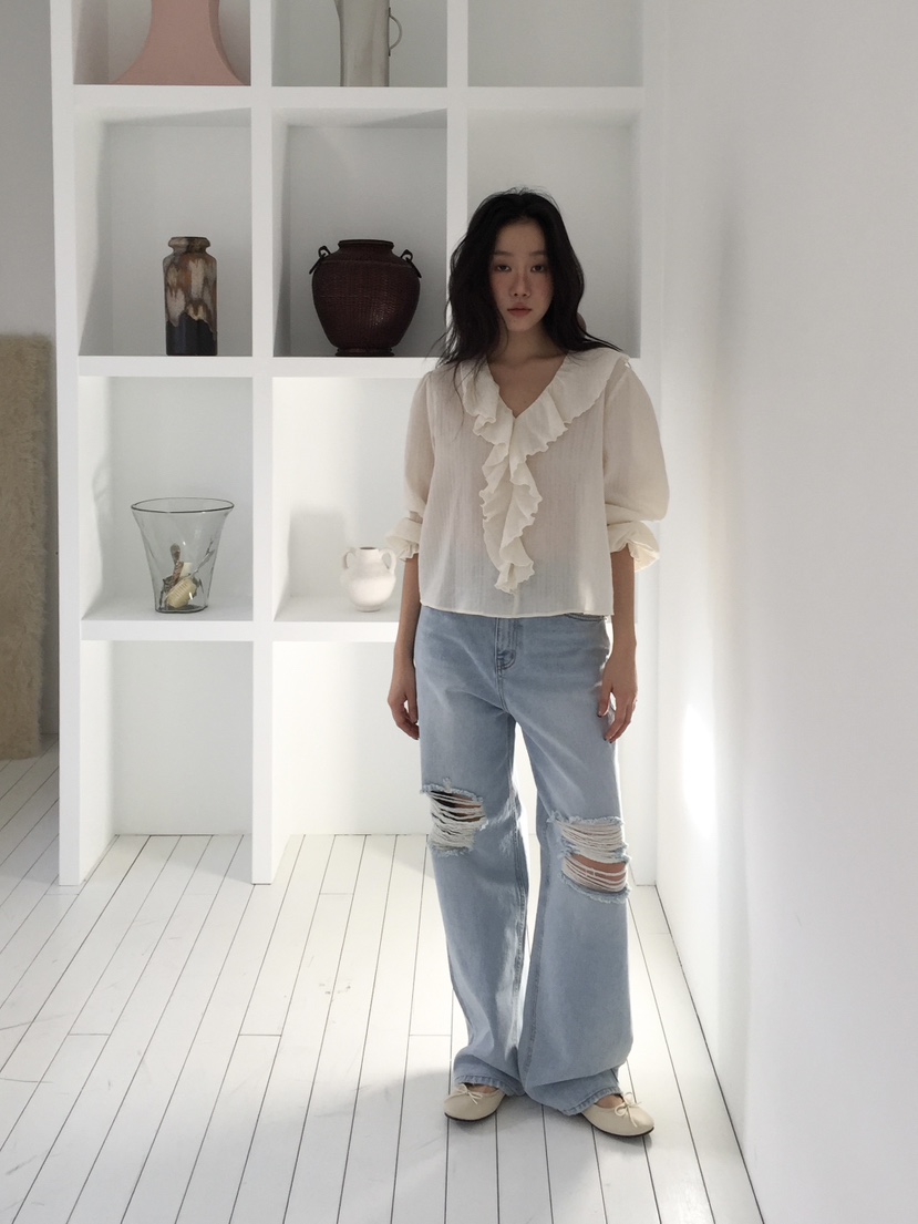 LOVE MOMENT韓國代購女裝新品休閑推薦熱賣26春夏襯衫蕾絲衫LOVE MOMENT襯衫/蕾絲衫