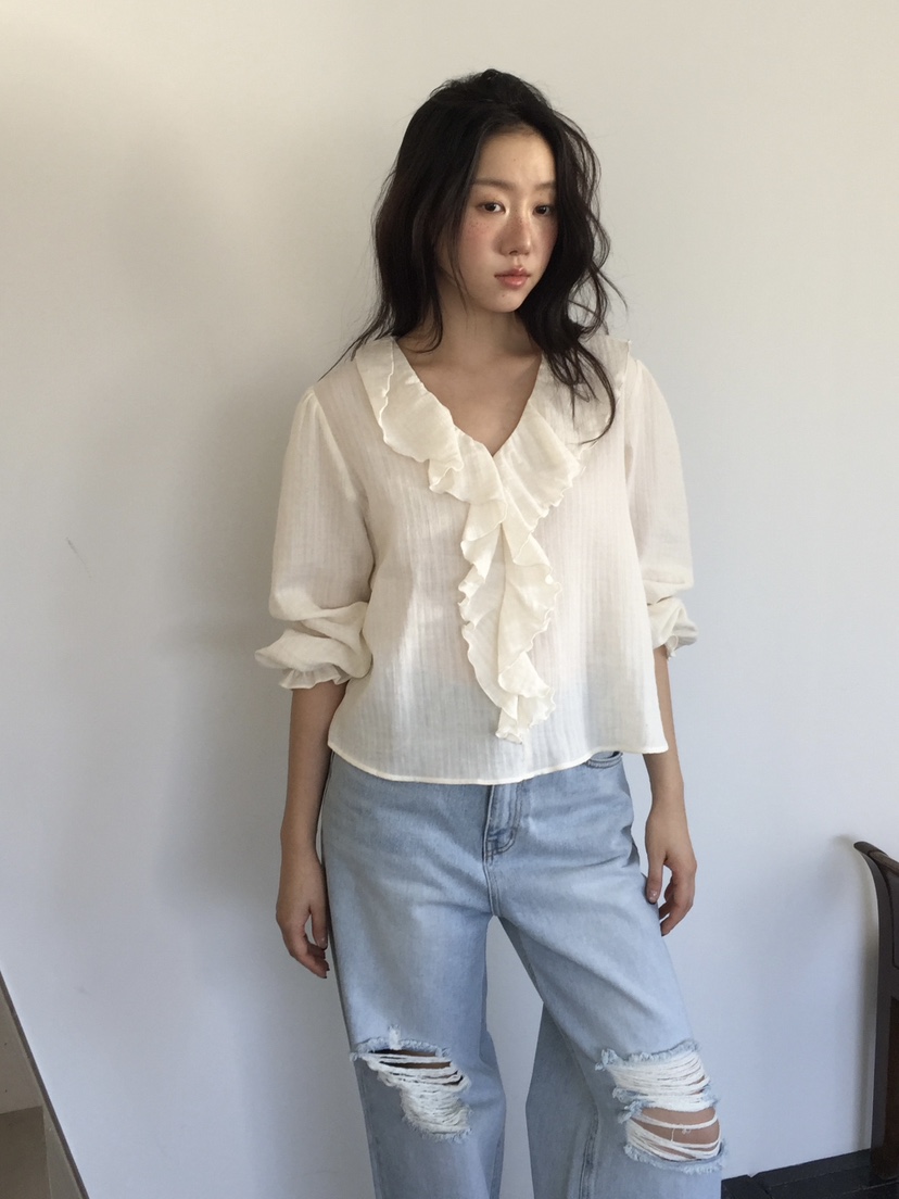 LOVE MOMENT韓國代購女裝新品休閑推薦熱賣26春夏襯衫蕾絲衫LOVE MOMENT襯衫/蕾絲衫