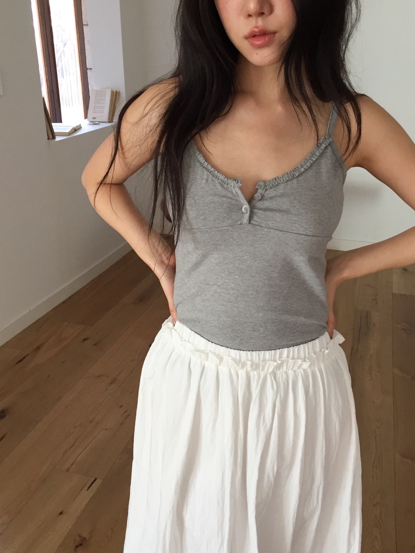 LOVE MOMENT東大門實拍女士新款職業人氣吊帶背心荷葉邊LOVE MOMENT吊帶/背心