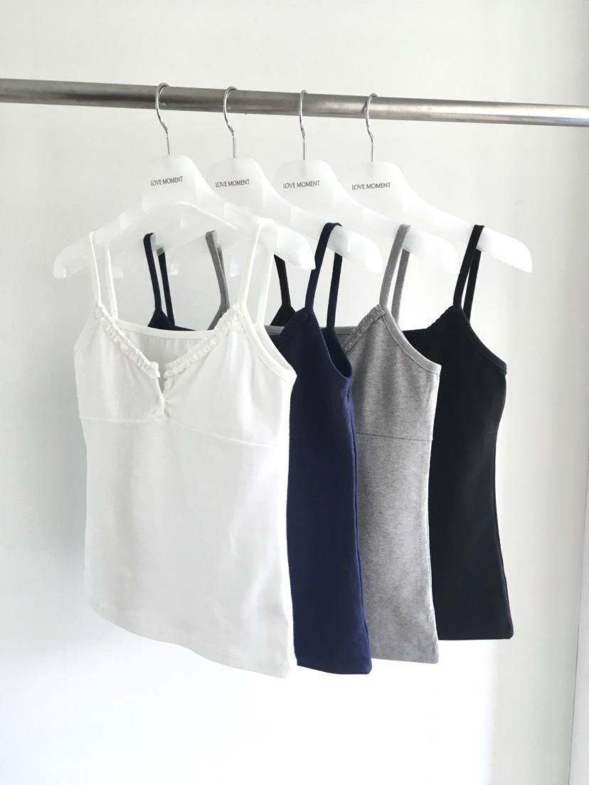 LOVE MOMENT東大門實拍女士新款職業人氣吊帶背心荷葉邊LOVE MOMENT吊帶/背心