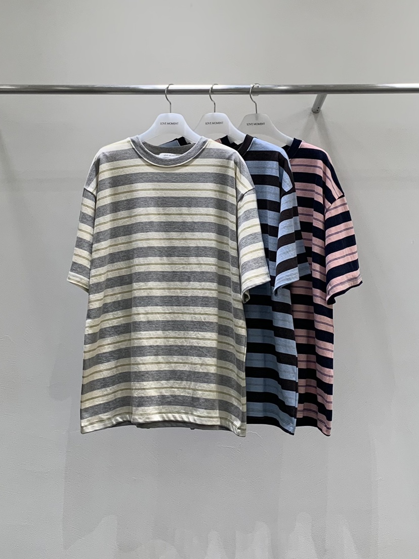 LOVE MOMENT東大門實拍女士新款職業真品26春夏熱賣T恤條紋LOVE MOMENTT恤