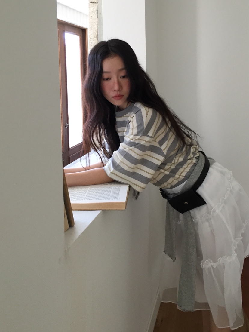 LOVE MOMENT東大門實拍女士新款職業真品26春夏熱賣T恤條紋LOVE MOMENTT恤