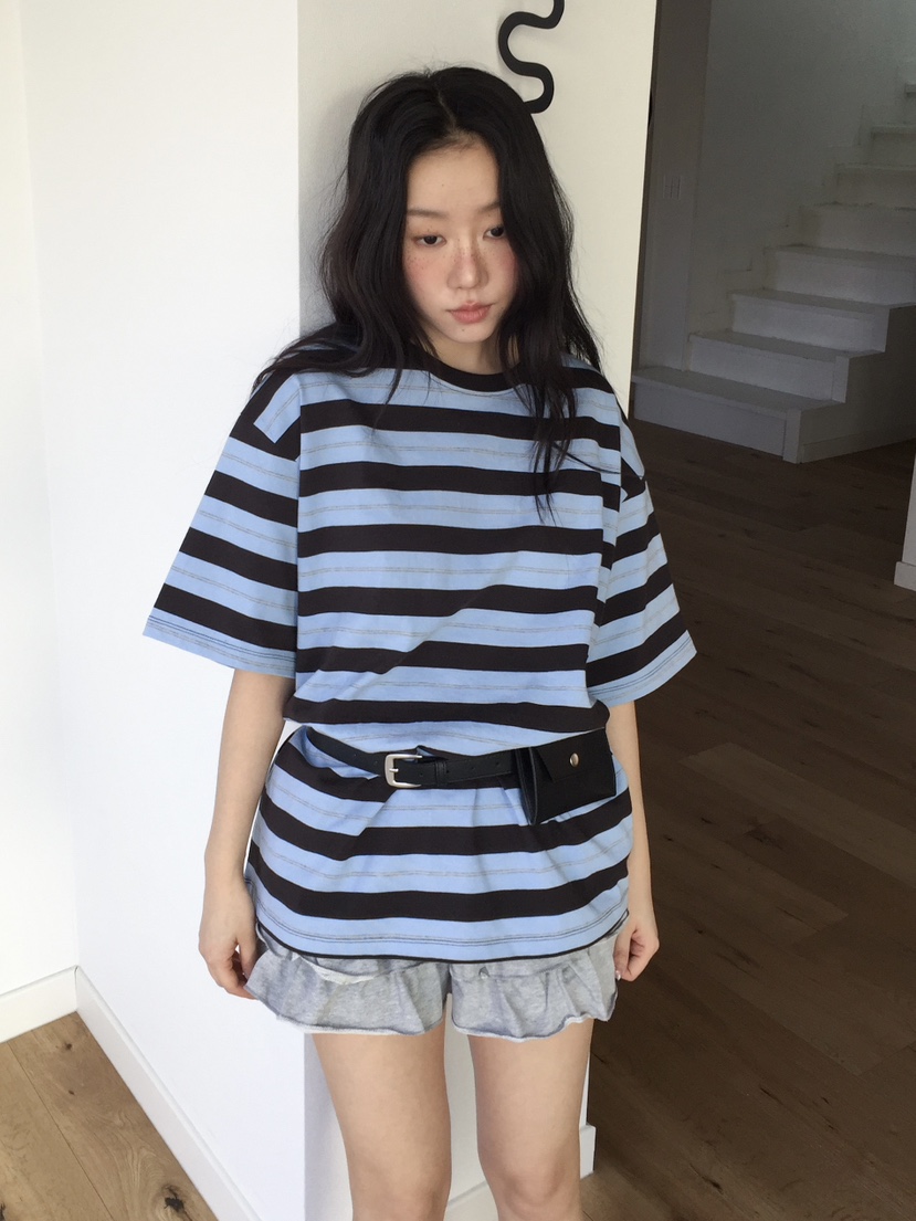 LOVE MOMENT東大門實拍女士新款職業真品26春夏熱賣T恤條紋LOVE MOMENTT恤