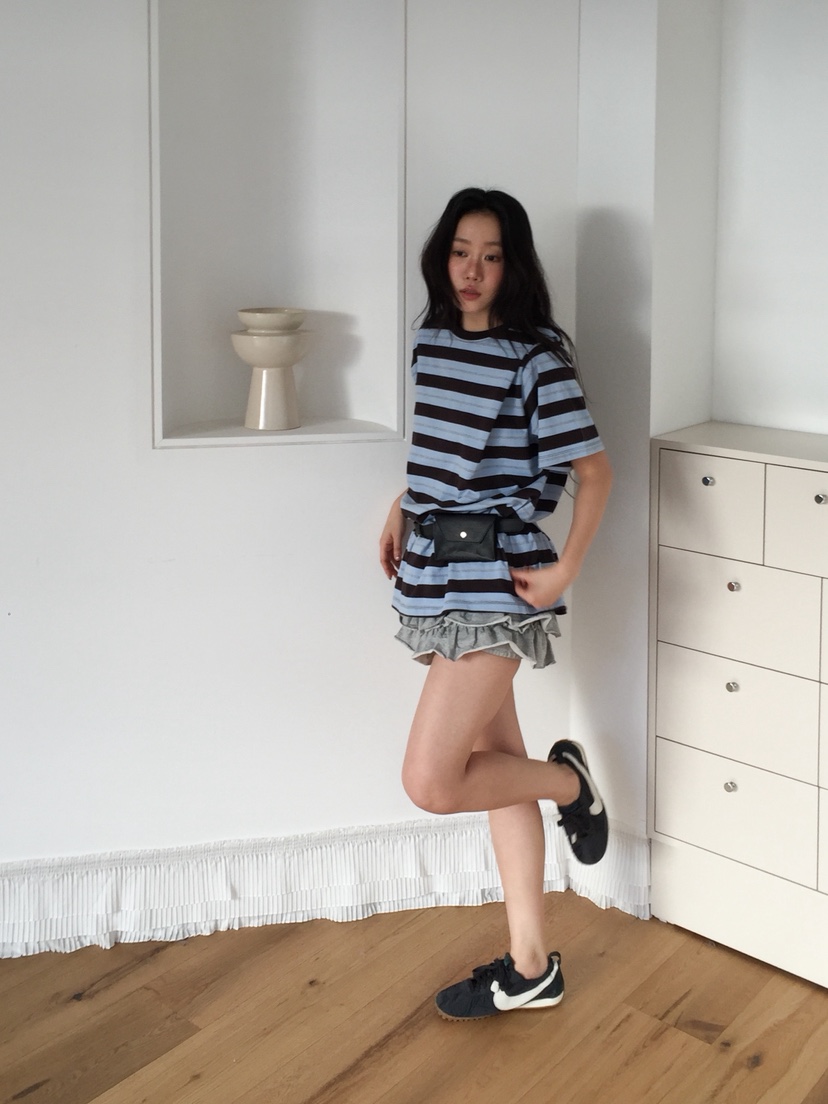 LOVE MOMENT東大門實拍女士新款職業真品26春夏熱賣T恤條紋LOVE MOMENTT恤