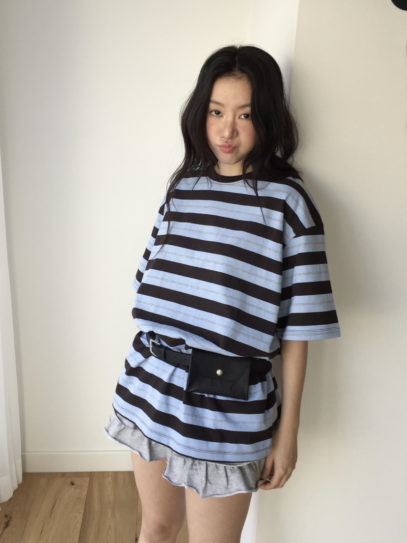 LOVE MOMENT東大門實拍女士新款職業真品26春夏熱賣T恤條紋LOVE MOMENTT恤