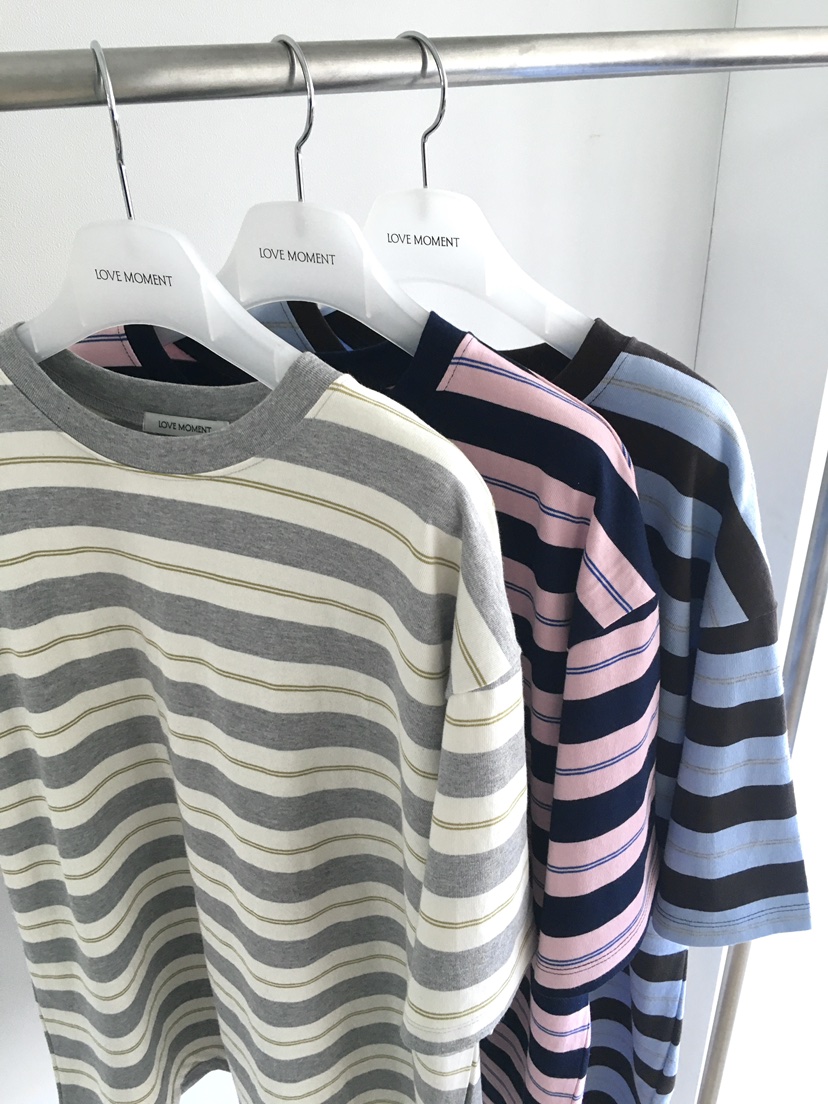 LOVE MOMENT東大門實拍女士新款職業真品26春夏熱賣T恤條紋LOVE MOMENTT恤