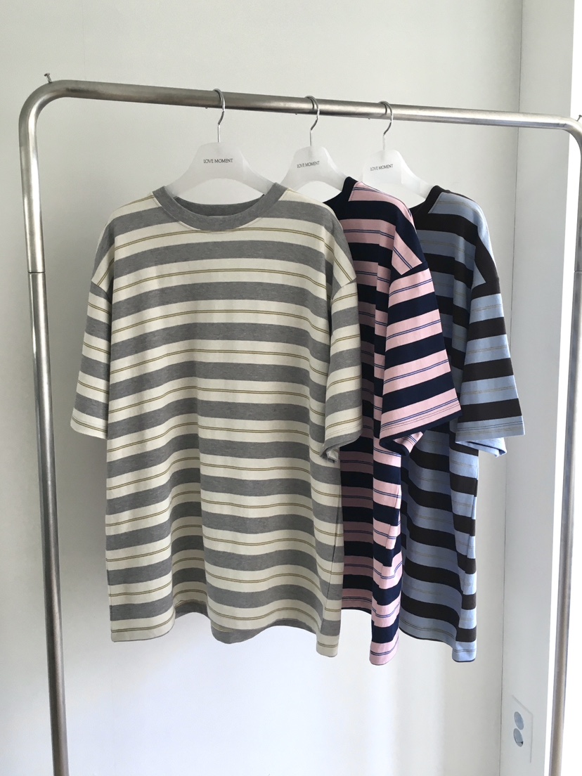 LOVE MOMENT東大門實拍女士新款職業真品26春夏熱賣T恤條紋LOVE MOMENTT恤