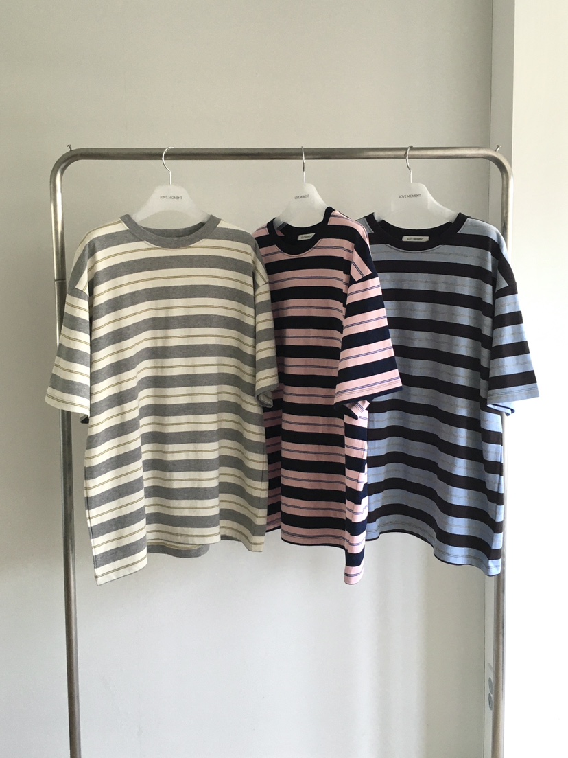 LOVE MOMENT東大門實拍女士新款職業真品26春夏熱賣T恤條紋LOVE MOMENTT恤
