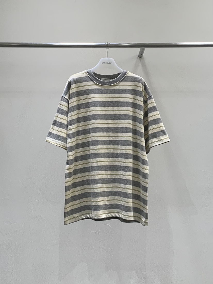 LOVE MOMENT東大門實拍女士新款職業真品26春夏熱賣T恤條紋LOVE MOMENTT恤圖色1