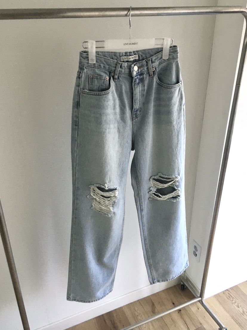 LOVE MOMENT韓國代購女裝新款人氣時尚推薦熱賣真品牛仔褲LOVE MOMENT牛仔褲