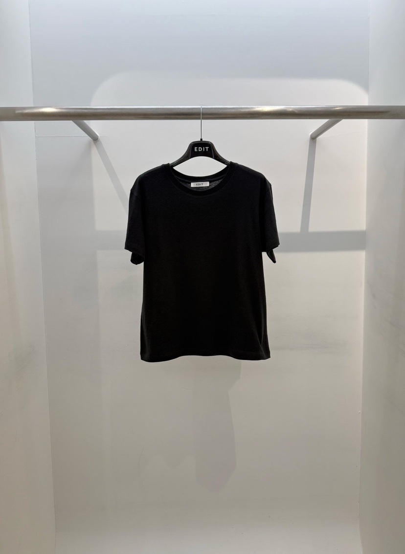 EDIT韓國直郵女裝新款真品推薦職業休閑人氣時尚26春夏T恤EDITT恤圖色5黑色