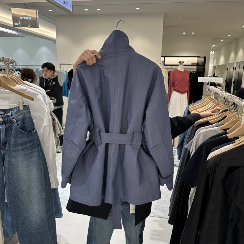 BLUEI-D/N SHARP韓國直郵女裝新款休閑真品夾克含腰帶Blue i-d/N SHARP夾克